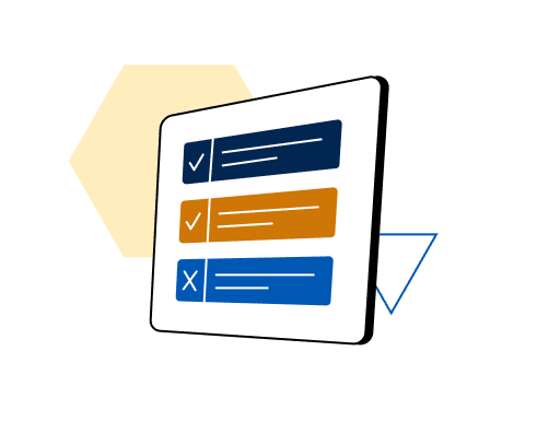 Illustration d'une check-list pour la location et le négoce d'équipement de construction aux couleurs Edilogic