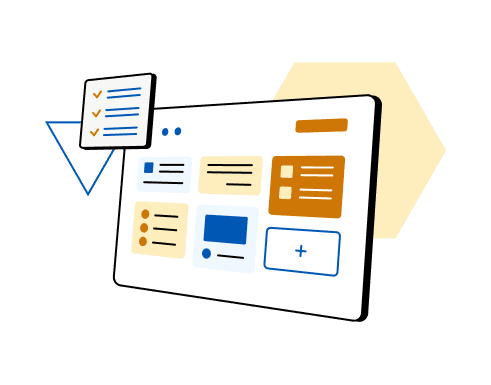 Illustration d'un planning, d'applications et de logiciels ERP pour la location d'équipements, aux couleurs d'Edilogic