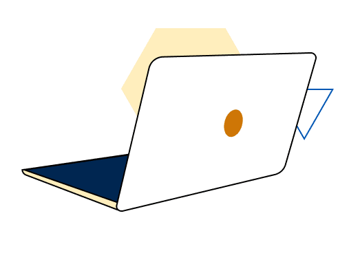 Illustration d'un ordinateur portable aux couleurs d'Edilogic